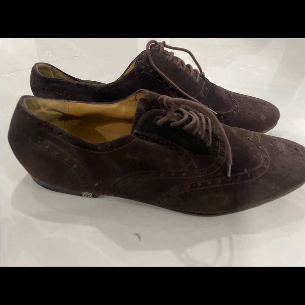Gucci lace up suede brown us sz 8-8.5